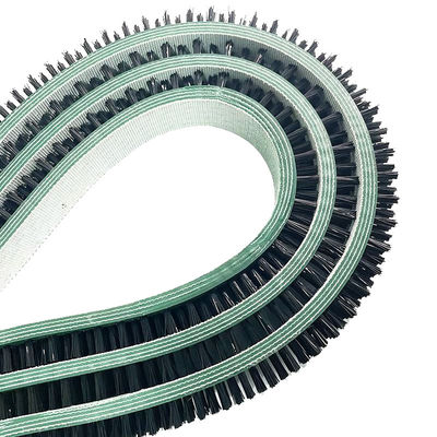 Nylon Bristle Leather Flexible Flat Belt Brushes For Conveyor Cleaning