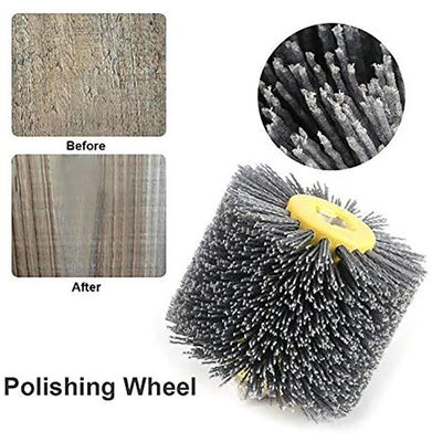 Cylindrical Wire Abrasive Nylon Wheel Brush For Wooden Furniture Burnishing Drawing