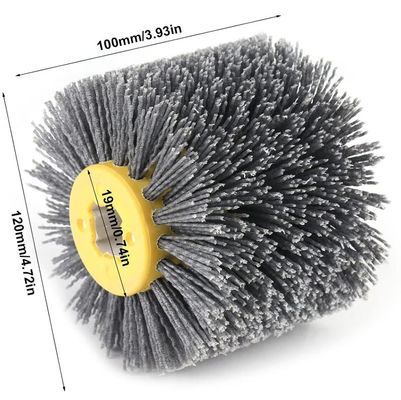 Cylindrical Wire Abrasive Nylon Wheel Brush For Wooden Furniture Burnishing Drawing