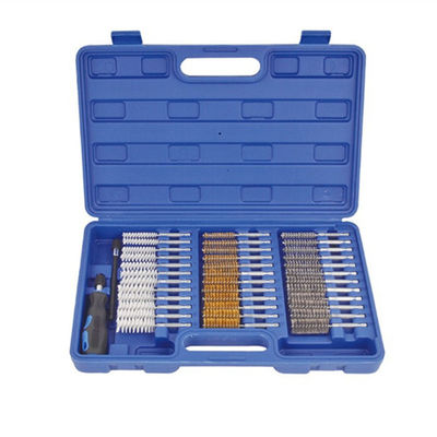 38 Piece Set Stainless Steel Brass Nylon Wire Brush With Handle Extension Bar 1/4in Hex Shank