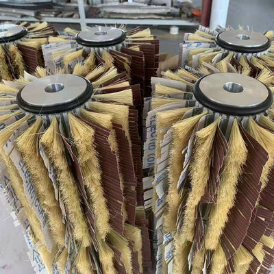 Customized Sandpaper Strip Tampico Sisal Strip Roller Brush For WPC Wood Polishing