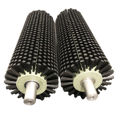 Metal Shaft Industrial Roller Brush Nylon Wire Wear Resistant For Cleaning