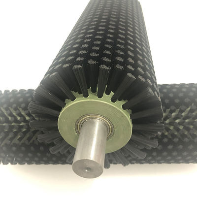 Metal Shaft Industrial Roller Brush Nylon Wire Wear Resistant For Cleaning
