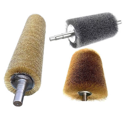 Industrial Coppered Steel Wire Brush Roller Polishing For Wood Floor Sanding Drum