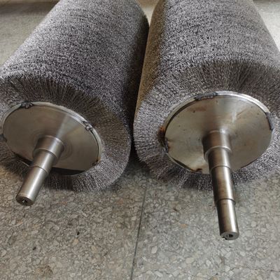 Industrial Cylindrical Polished Spiral Wire Roller Brush For Polishing