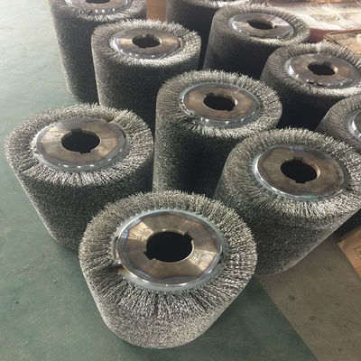 Industrial Cylindrical Polished Spiral Wire Roller Brush For Polishing