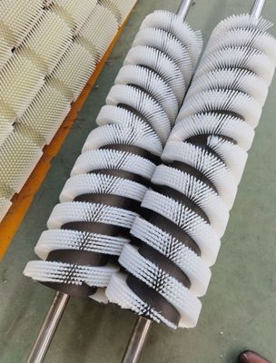 Industrial Brush Roller Dust Cleaning Fruit Seafood Roller Brush Nylon Brush Wire