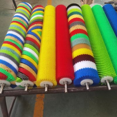 Industrial Brush Roller Dust Cleaning Fruit Seafood Roller Brush Nylon Brush Wire