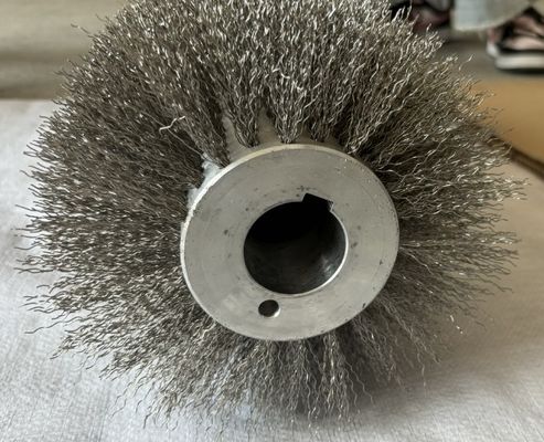 Customizable Steel Wire Bristle Roller Brush Metal Hair Transplantation Brush For Metal Polishing