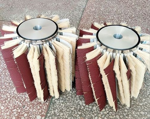 Industry Round Sisal And Sandpaper Polishing Roller Brush For Wood Polishing Machine