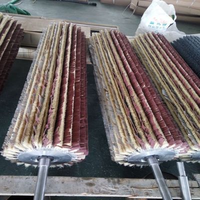 Industry Round Sisal And Sandpaper Polishing Roller Brush For Wood Polishing Machine