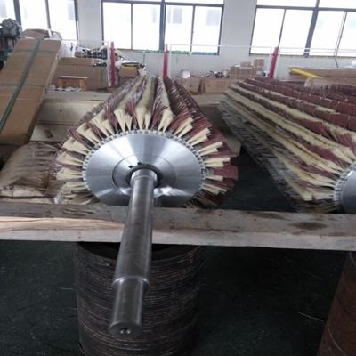 Industry Round Sisal And Sandpaper Polishing Roller Brush For Wood Polishing Machine