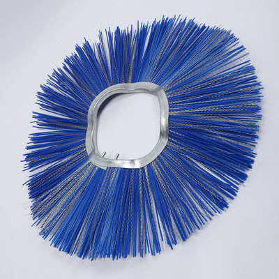 Steel Ring Wafer Brush PP Mixed Steel Wire Bristles Sweeper Broom For Snow Sweeper
