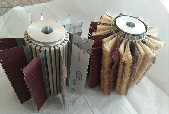 Customized Brush Roller With Sisal Sandpaper Strip Brush Polishing Brush For Wood Polishing