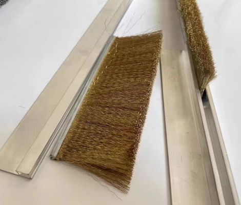 Customized Length Aluminium Alloy Copper Wire Brush Strip Seal Machine Tool Against Splash