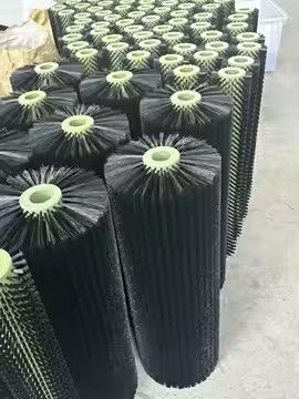 Industrial Custom Nylon Roller Brush For Press Machine Colour Cleaning