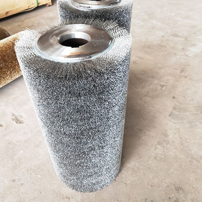 Customized 0.3mm Stainless Steel Wire Roller Brush For Remove Hard Paint From Metal