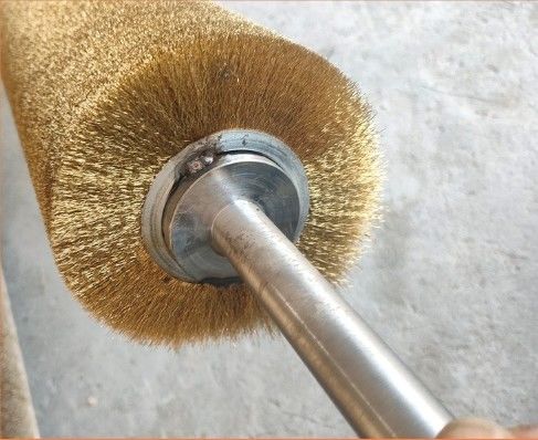 Customized Industrial Brush 0.15mm Wire Copper Wire Wrapped Roller Brush For Stripping Reed Stems