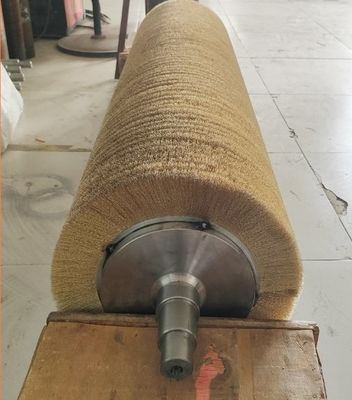 Customized Industrial Brush 0.15mm Wire Copper Wire Wrapped Roller Brush For Stripping Reed Stems