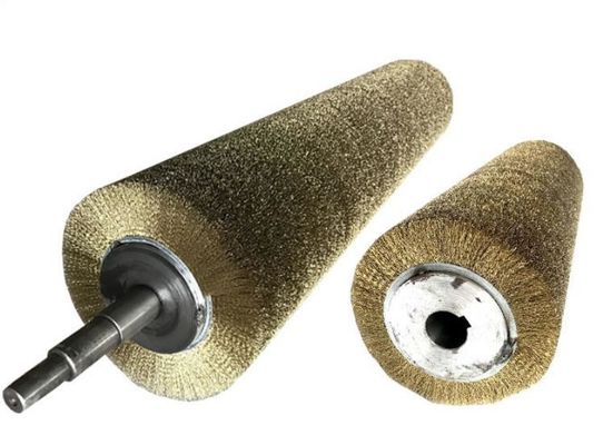 Customized Industrial Brush 0.15mm Wire Copper Wire Wrapped Roller Brush For Stripping Reed Stems