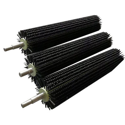 Industrial Cylindrical Brush Nylon Brush Wire Stainless Steel Shaft For Fruit Cleaning Machine