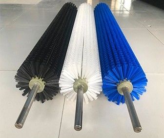 Industrial Cylindrical Brush Nylon Brush Wire Stainless Steel Shaft For Fruit Cleaning Machine