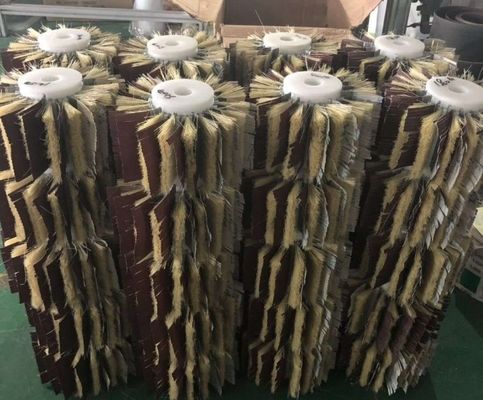 Grit 120 Sandpaper+Sisal Abrasive Brush Roller Polishing Strip Brushes For Sander Machine