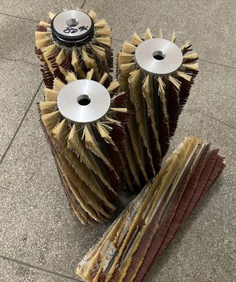 Customized Grit 240 Sandpaper And Sisal Cylinder Roller Brush For Polished Wood Board Surface