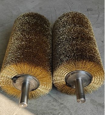 Industrial Cylindrical Brush Copper Wire Material Roller Brush For Polishing