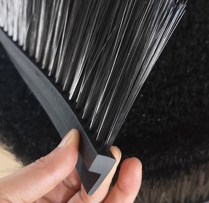 Industrial Brush Strip Custom Size H-Shape Nylon Bristle Rubber Base Strip Brush For Seal
