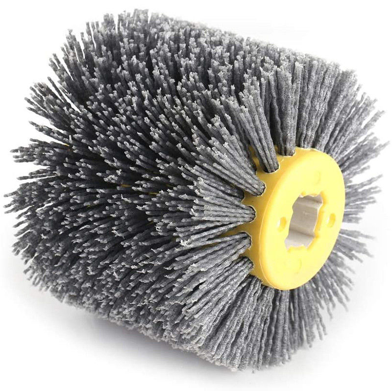 Cylindrical Wire Abrasive Nylon Wheel Brush For Wooden Furniture Burnishing Drawing