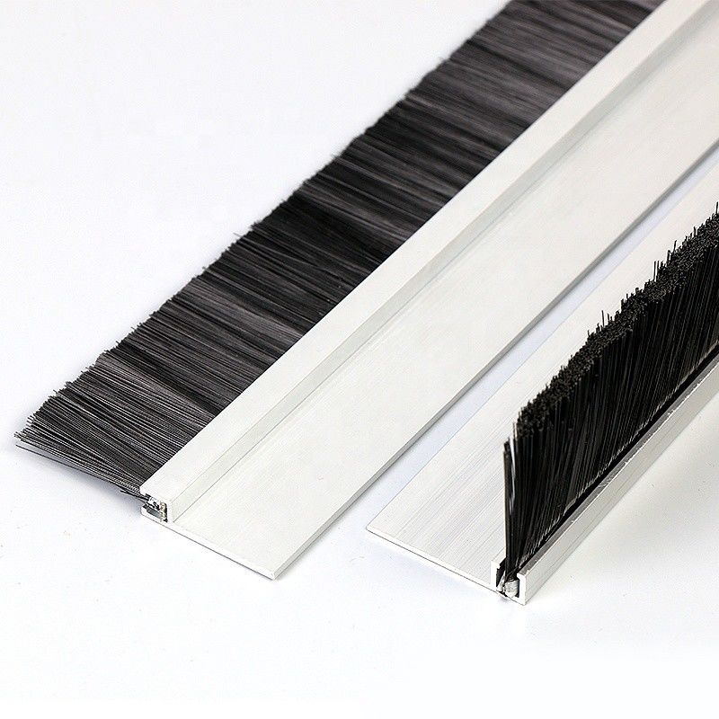 Metal Door Seal Nylon Brush Draught Excluder Strip Brush Fin Weatherstripping