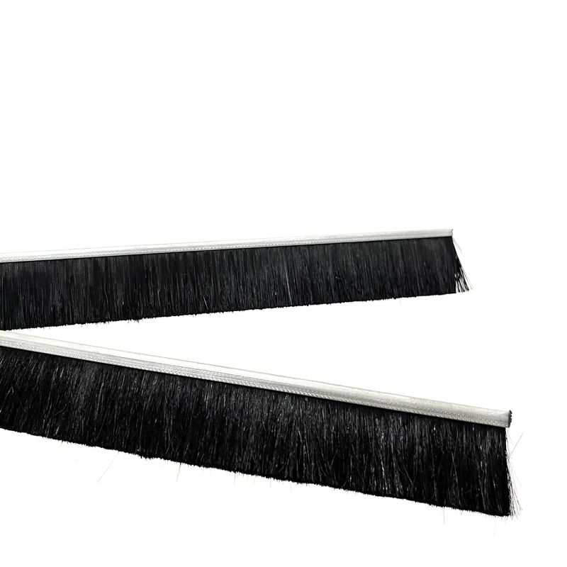 Flexible Nylon Wood Back Industrial Door Brush Seal Strip For Door Cleaning