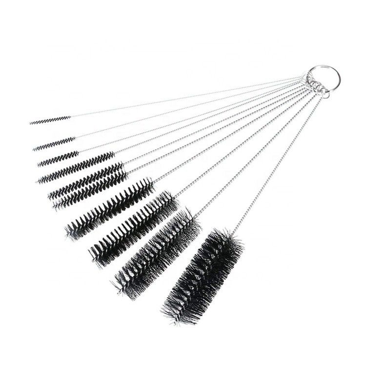 Nylon Twist Bristle Wire Pipe Brush Stainless Steel Tube Brush Grain Line