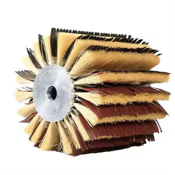 Customized Sandpaper Strip Tampico Sisal Strip Roller Brush For WPC Wood Polishing