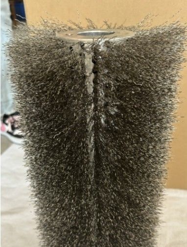 Customizable Steel Wire Bristle Roller Brush Metal Hair Transplantation Brush For Metal Polishing
